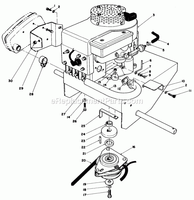 Toro 30136 (4000001-4999999) (1984) 36-in. Side Discharge Mower Engine Assembly Diagram