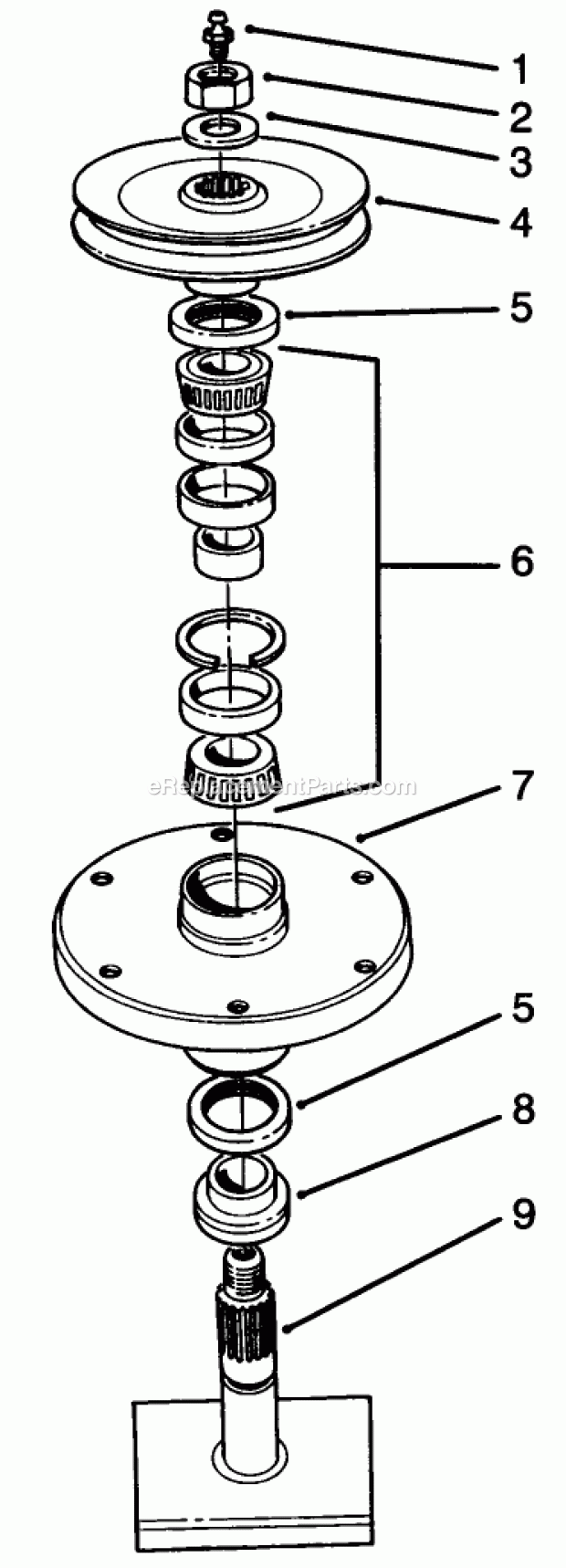 Toro 30136 (4901037-4999999) (1994) 36-in. Side Discharge Mower Drive Spindle No. 27-0870 Diagram