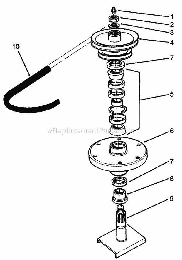 Toro 30136 (4901037-4999999) (1994) 36-in. Side Discharge Mower Drive Spindle No. 54-7781 Diagram