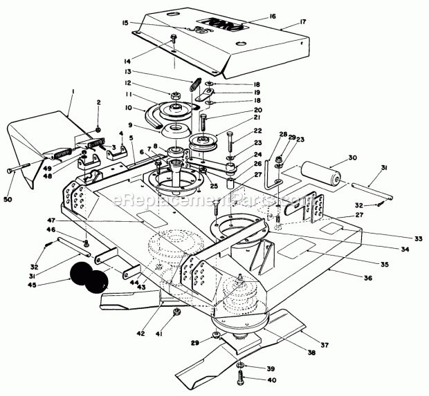 Toro 30136 (5000001-5999999) (1985) 36-in. Side Discharge Mower 36-in. Cutting Deck Model No. 30136 Diagram