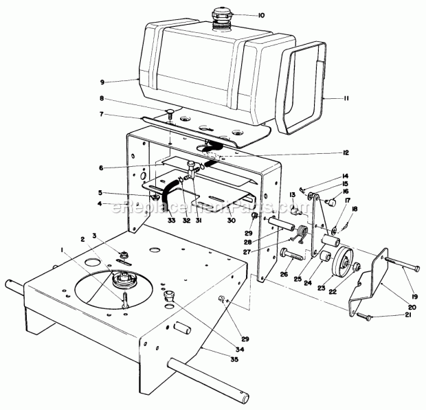 Toro 30144 (5000001-5999999) (1985) 44-in. Side Discharge Mower Frame Assembly Diagram