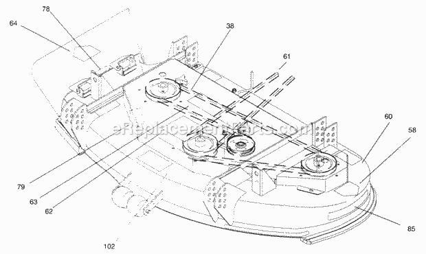 Toro 30146 (890001-899999) (1998) 44-in. Recycler Mower Belts and Decals Diagram