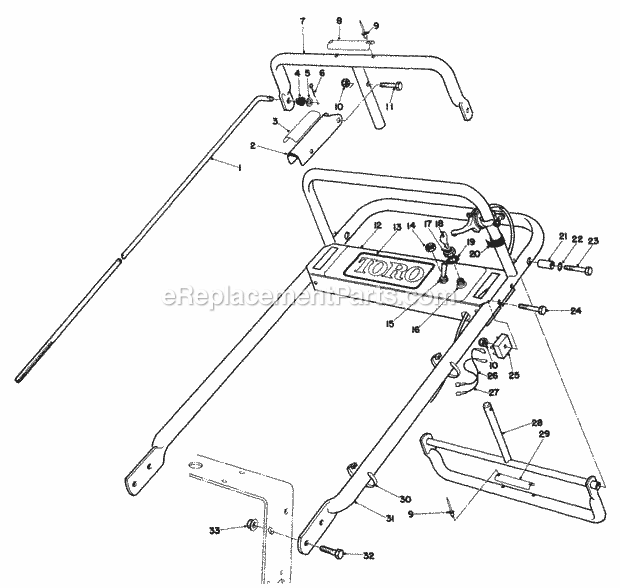 Toro 30152 (5000001-5999999) (1985) 52-in. Side Discharge Mower Handle Assembly Diagram
