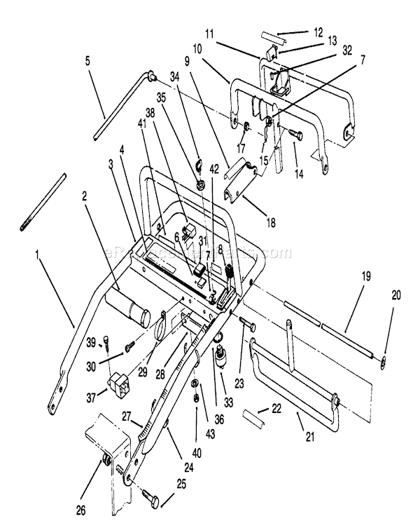 Toro 30157 (590001-599999)(1995) Lawn Mower Handle Assembly Diagram