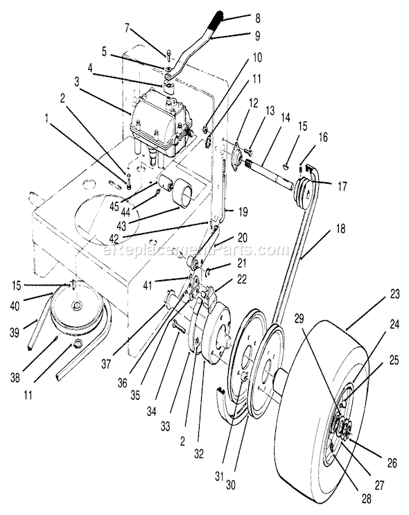 Toro 30157 (691408-699999)(1996) Lawn Mower Axle Assembly Diagram