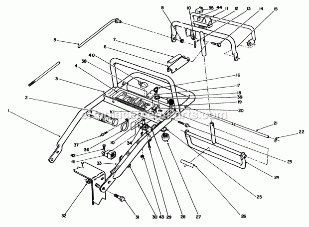 Toro 30165 (2000001-2999999) (1992) Lawn Mower Handle Assembly Diagram