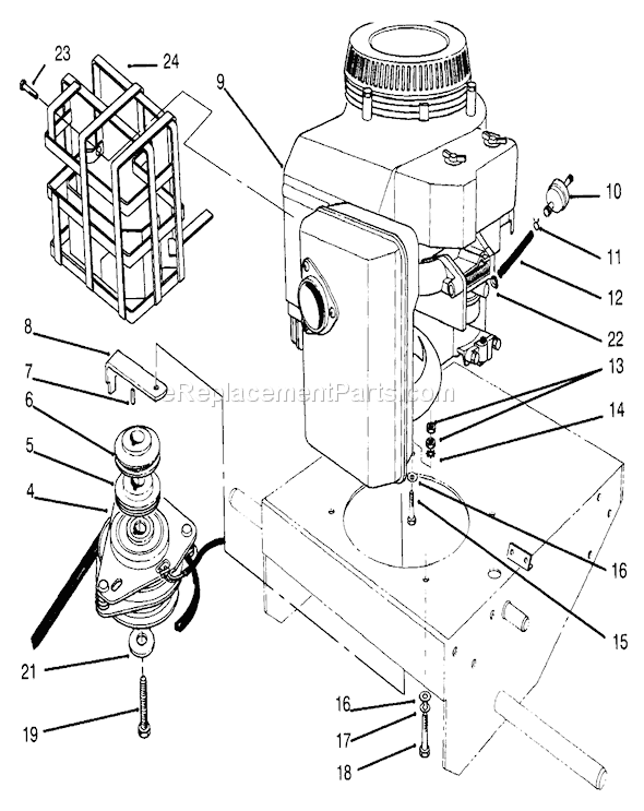 Toro 30165 (790001-799999)(1997) Lawn Mower Engine and Clutch Assembly Diagram