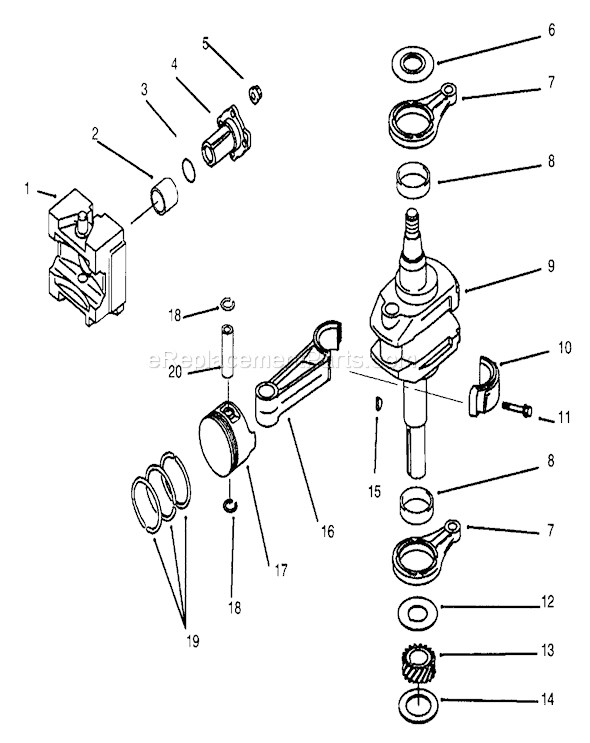 Toro 30165 (790001-799999)(1997) Lawn Mower Piston/crankshaft Diagram
