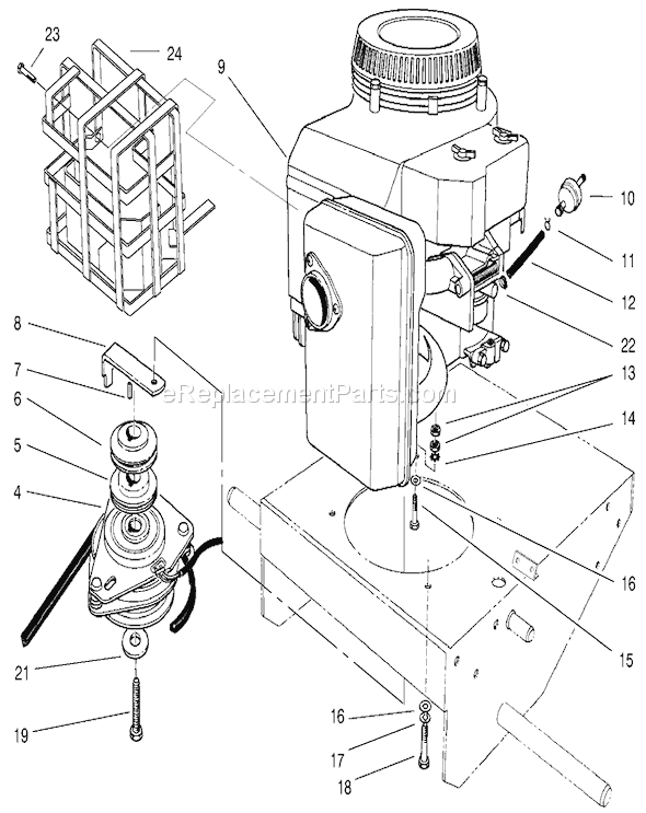 Toro 30165 (990001-999999)(1999) Lawn Mower Engine and Clutch Assembly Diagram