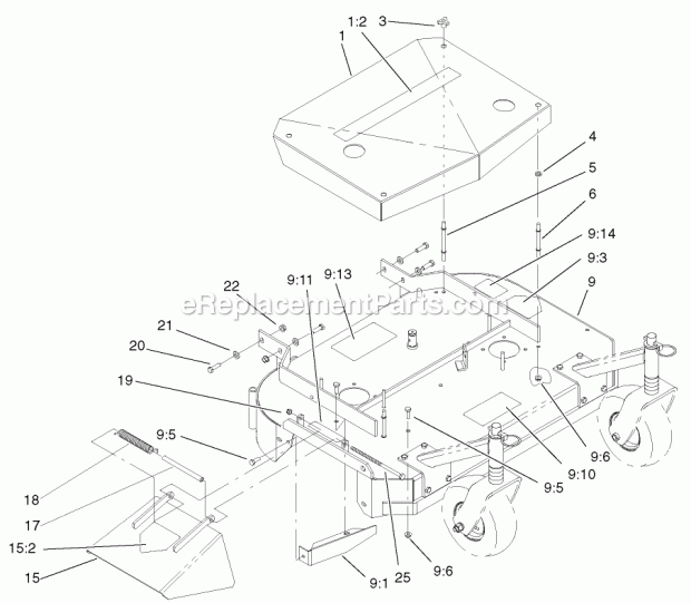 Toro 30171 (230000001-230005000) Mid-size Proline Gear, 12.5 Hp W/ 32-in. Sd Mower, 2003 Deck Assembly Diagram