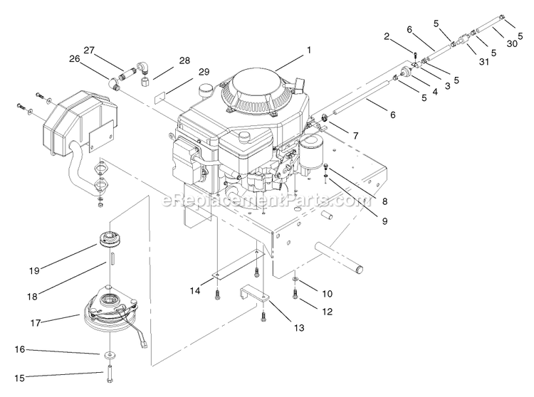 Toro 30252 (220000001-220999999)(2002) 13 Hp W/ 32-Inch Sd Mower Mid-Size ProLine Gear Engine Assembly Diagram