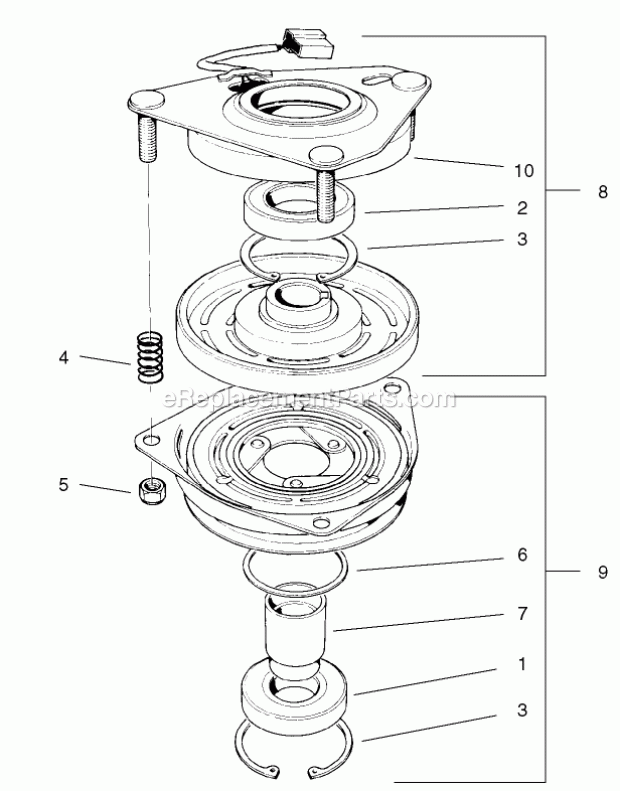 Toro 30291 (210000001-210005000) Mid-size Proline Hydro, 15 Hp W/ 44-in. Sd Mower, 2001 Clutch/Brake Assembly No. 54-3200 Diagram