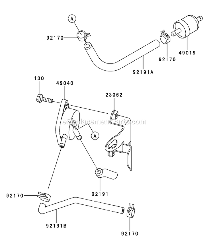 Toro 30297 (210000001-210005000)(2001) 17 Hp W/ 52-Inch Sd Mower Mid-Size ProLine Hydro Fuel Tank/Fuel Valve Diagram