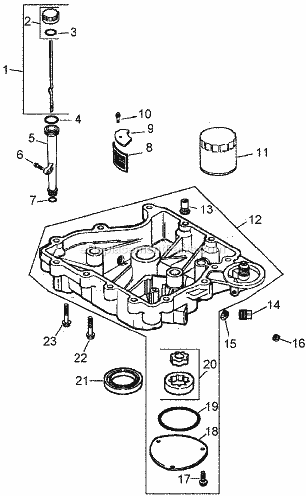 Toro 30317 (240002001-240999999) Mid-size Proline T-bar Gear, 15 Hp With 36in Side Discharge Mower, 2004 Oil Pan / Lubrication Assembly Kohler Cv15t-41629 Diagram