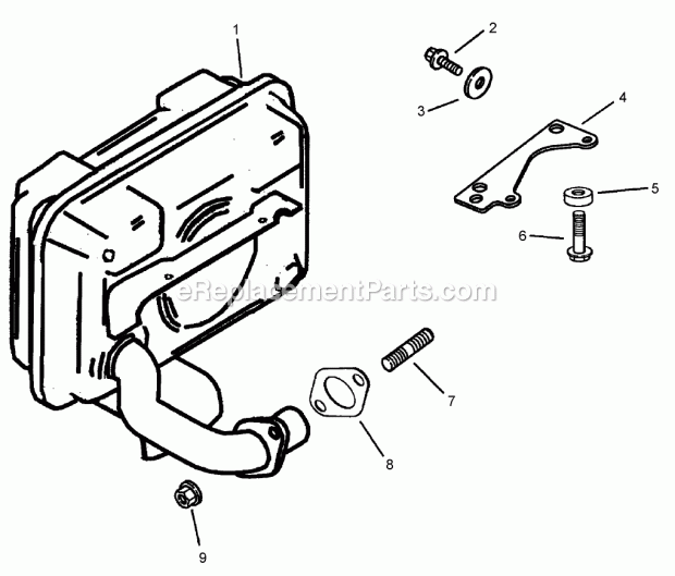 Toro 30318 (250000001-250999999) Mid-size Proline T-bar Gear, 15 Hp With 44in Side Discharge Mower, 2005 Exhaust Assembly Kohler Cv15t-41629 Diagram