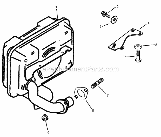 Toro 30319 (250000001-250999999) Mid-size Proline T-bar Gear, 15 Hp With 52in Side Discharge Mower, 2005 Exhaust Assembly Kohler Cv15t-41629 Diagram