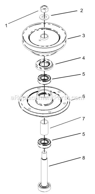 Toro 30430 (240000001-240999999)(2004) Mid-Size Proline Pistol Grip Gear, 15 Hp With 36in Side Discharge Mower Spindle Assembly 1 Diagram
