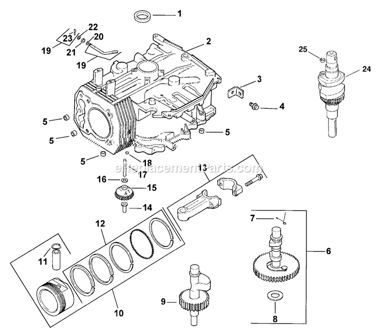 Toro 30430 (240000001-240999999)(2004) Mid-Size Proline Pistol Grip Gear, 15 Hp With 36in Side Discharge Mower Crankcase Assembly Diagram