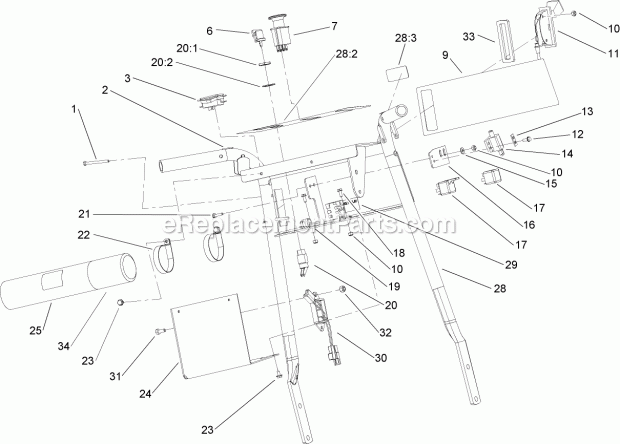 Toro 30433 (260000001-260999999) Mid-size Proline Pistol Grip Hydro, 15 Hp With 36in Side Discharge Mower, 2006 Control Panel Assembly Diagram