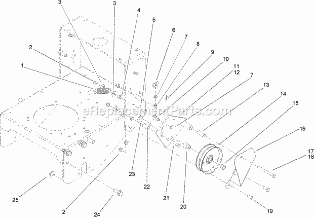 Toro 30438 (240000001-240999999) Mid-size Proline Pistol Grip Gear, 17 Hp With 52in Side Discharge Mower, 2004 Lower Control Assembly Diagram