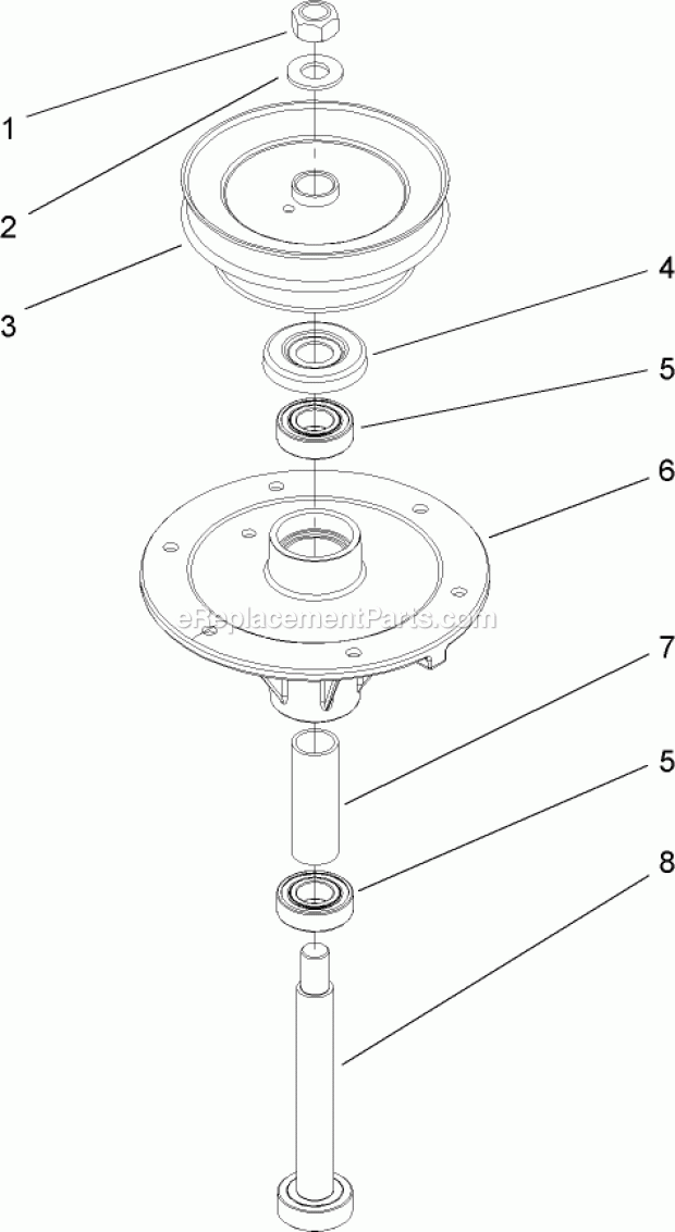 Toro 30494 (290000001-290999999) Commercial Walk-behind Mower, Floating Deck, Split Lever, Hydro Drive With 36in Turbo Force Cut Spindle Assembly No. 110-0730 Diagram