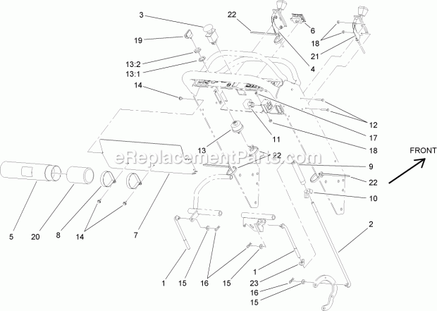 Toro 30498 (270000001-270999999) Commercial Walk-behind Mower, Floating Deck Split Lever Hydro With 48in Turbo Force Cutting Uni Control Panel Assembly Diagram