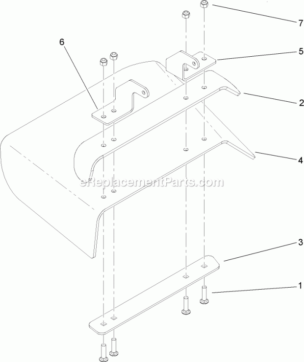 Toro 30498 (280000001-280001000) Commercial Walk-behind Mower, Floating Deck Split Lever Hydro With 48in Turbo Force Cutting Uni Deflector Assembly No. 110-0758 Diagram