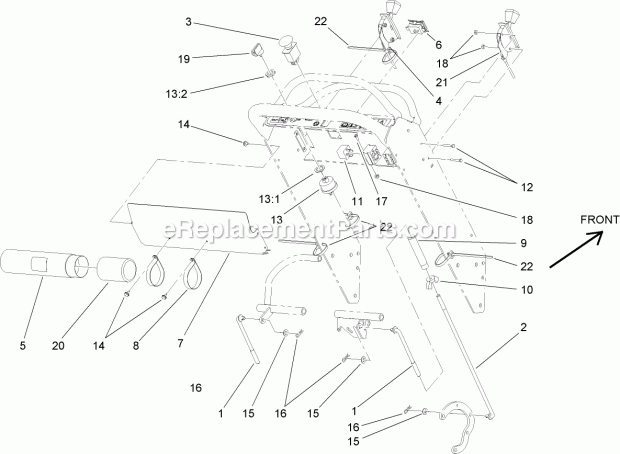 Toro 30498 (280000001-280001000) Commercial Walk-behind Mower, Floating Deck Split Lever Hydro With 48in Turbo Force Cutting Uni Control Panel Assembly Diagram