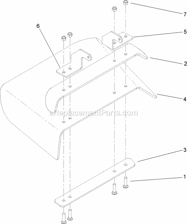 Toro 30498 (280001101-280999999) Commercial Walk-behind Mower, Floating Deck Split Lever Hydro With 48in Turbo Force Cutting Uni Deflector Assembly No. 110-0758 Diagram