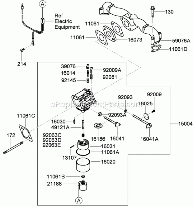 Toro 30498 (280001101-280999999) Commercial Walk-behind Mower, Floating Deck Split Lever Hydro With 48in Turbo Force Cutting Uni Carburetor Assembly Kawasaki Fh580v-Fs28 Diagram