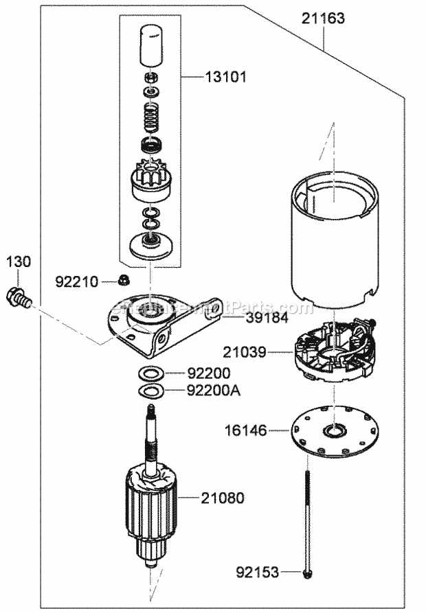 Toro 30498 (280001101-280999999) Commercial Walk-behind Mower, Floating Deck Split Lever Hydro With 48in Turbo Force Cutting Uni Starter Assembly Kawasaki Fh580v-Fs28 Diagram