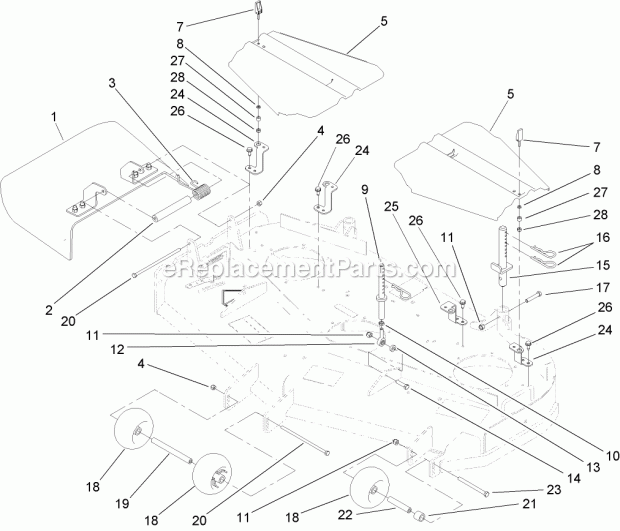 Toro 30498 (290000001-290999999) Commercial Walk-behind Mower, Floating Deck, Split Lever, Hydro Drive With 48in Turbo Force Cut Deck Assembly Diagram