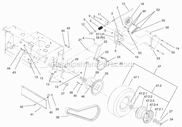 Toro 30520 (230000001-230005000) Mid-size Mower, Proline Pistol Grip Gear 12.5 Hp W/ 32-in. Sd Mower, 2003 Wheel Drive Assembly Diagram