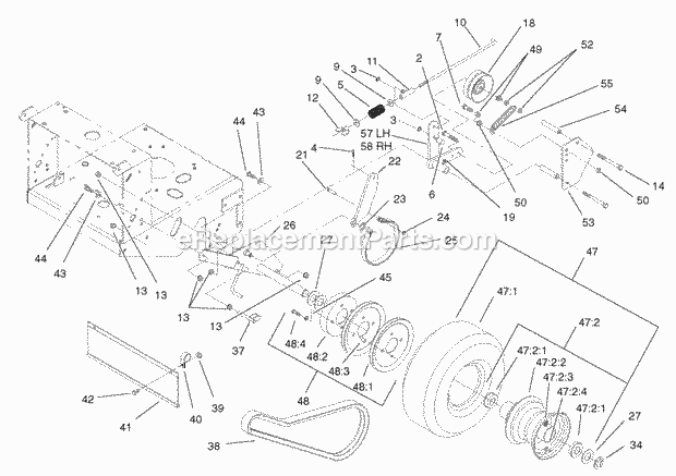 Toro 30523 (220000001-220999999) Mid-size Mower, Proline Pistol Grip Gear 15 Hp W/ 48-in. Sd Mower, 2002 Wheel Drive Assembly Diagram