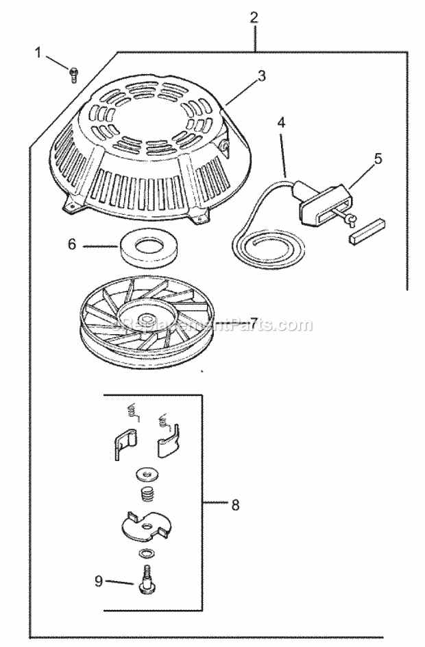 Toro 30527 (230000001-230999999) Mid-size Mower, Proline Pistol Grip Hydro 15 Hp W/ 36-in. Sd Mower, 2003 Starter Assembly Kohler Model Cv15t-41608 Diagram