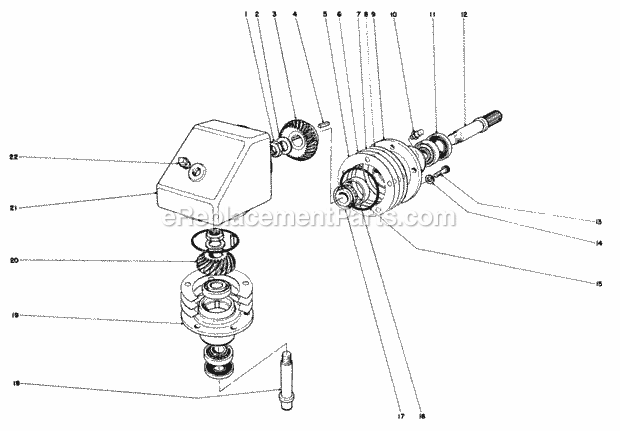 Toro 30545 (20000001-29999999) (1982) 52-in. Side Discharge Mower Gear Box Assembly 8-0909 Diagram