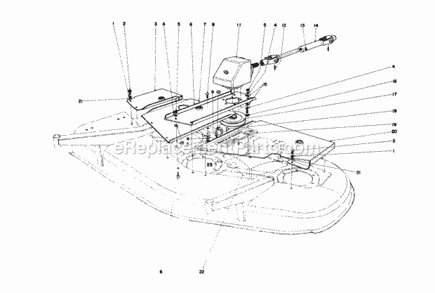 Toro 30545 (30000001-39999999) (1983) 52-in. Side Discharge Mower Deck Covers and Gear Box Diagram