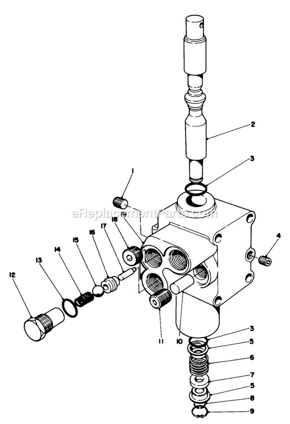 Toro 30545 (90001-99999)(1979) 52-Inch Side Discharge Mower Valve Assembly Diagram