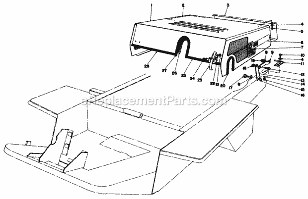 Toro 30555 (30001-39999) (1983) 52-in. Sd Mower, Gm 200 Series Hood Assembly Diagram