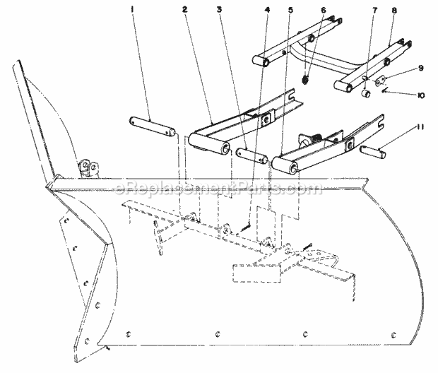 Toro 30555 (6000001-6999999) (1986) 52-in. Sd Mower, Gm 200 Series V-Plow Installation Kit Model No. 30755 (Optional) Diagram