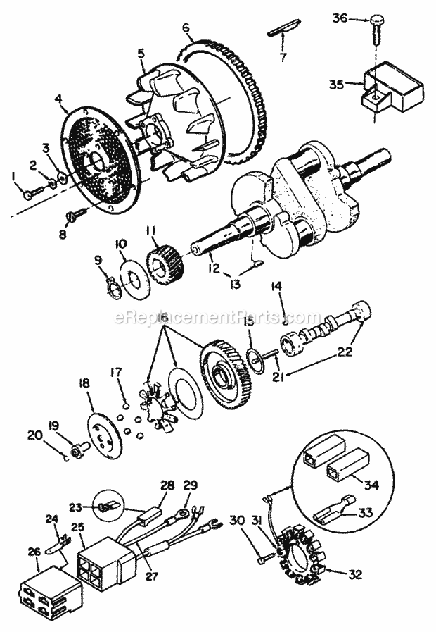 Toro 30555 (90001-99999) (1989) 52-in. Sd Mower, Gm 200 Series Blower, Crankshaft, Camshaft-Engine, Onan Model No. P220g, Type No. 1/10808c Diagram
