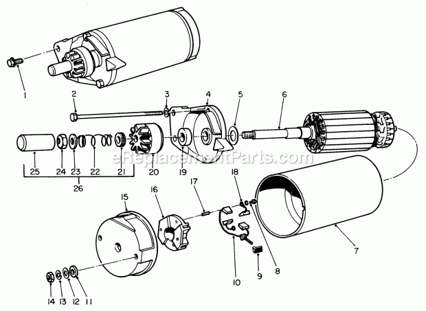 Toro 30560 (5000001-5999999) (1985) 52-in. Rear Discharge Mower Engine, Onan Model No. B48g-Ga020 Type No. 4139f Starter Motor Diagram