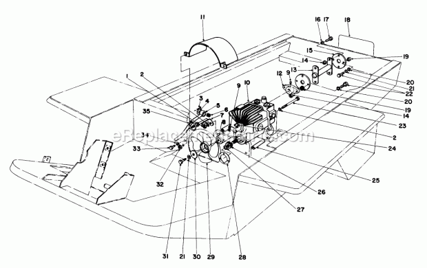 Toro 30560 (5000001-5999999) (1985) 52-in. Rear Discharge Mower Transmission and Drive Coupling Assembly Diagram