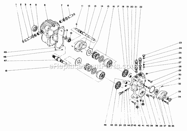 Toro 30560 (5000001-5999999) (1985) 52-in. Rear Discharge Mower Transmission Assembly 49-7910 Diagram