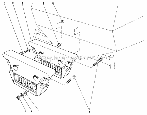 Toro 30562 (6000001-6999999) (1986) 62-in. Sd Mower, Gm 200 Series Rear Weight Kit No. 24-5780 (Optional) Diagram