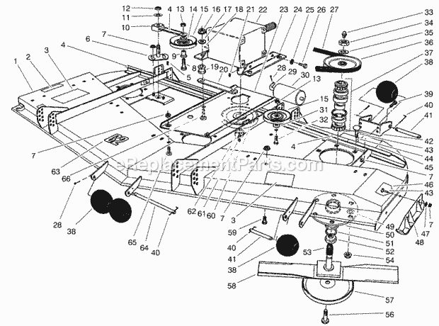 Toro 30564TE (80000001-89999999) (1998) 158cm Side Discharge Mower Deck Assembly Diagram