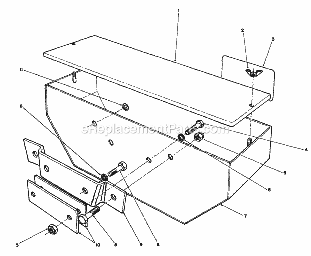 Toro 30564 (000001-099999) (1990) 62-in. Side Discharge Mower Weight Box Kit No. 62-6590 Diagram