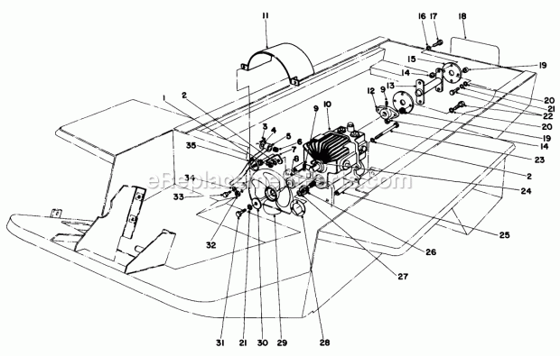 Toro 30564 (100001-199999) (1991) 62-in. Side Discharge Mower Transmission and Drive Coupling Assembly Diagram