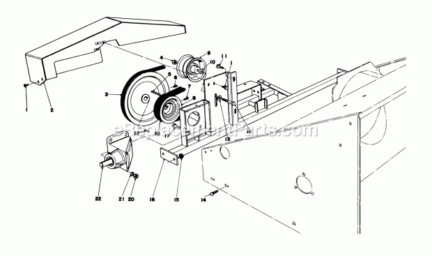 Toro 30572 (90001-99999) (1979) 48-in. Snowthrower Adapter Kit, Groundsmaster 52 Cross Frame & Pulley Assemblies Diagram