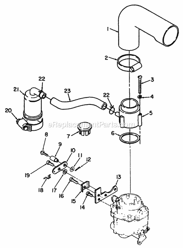 Toro 30575 (200001-299999) (1992) 72-in. Side Discharge Mower Remote Air Cleaner & Choke Assembly-Engine, Onan Model No. P220g, Type No. 1/10808c Diagram